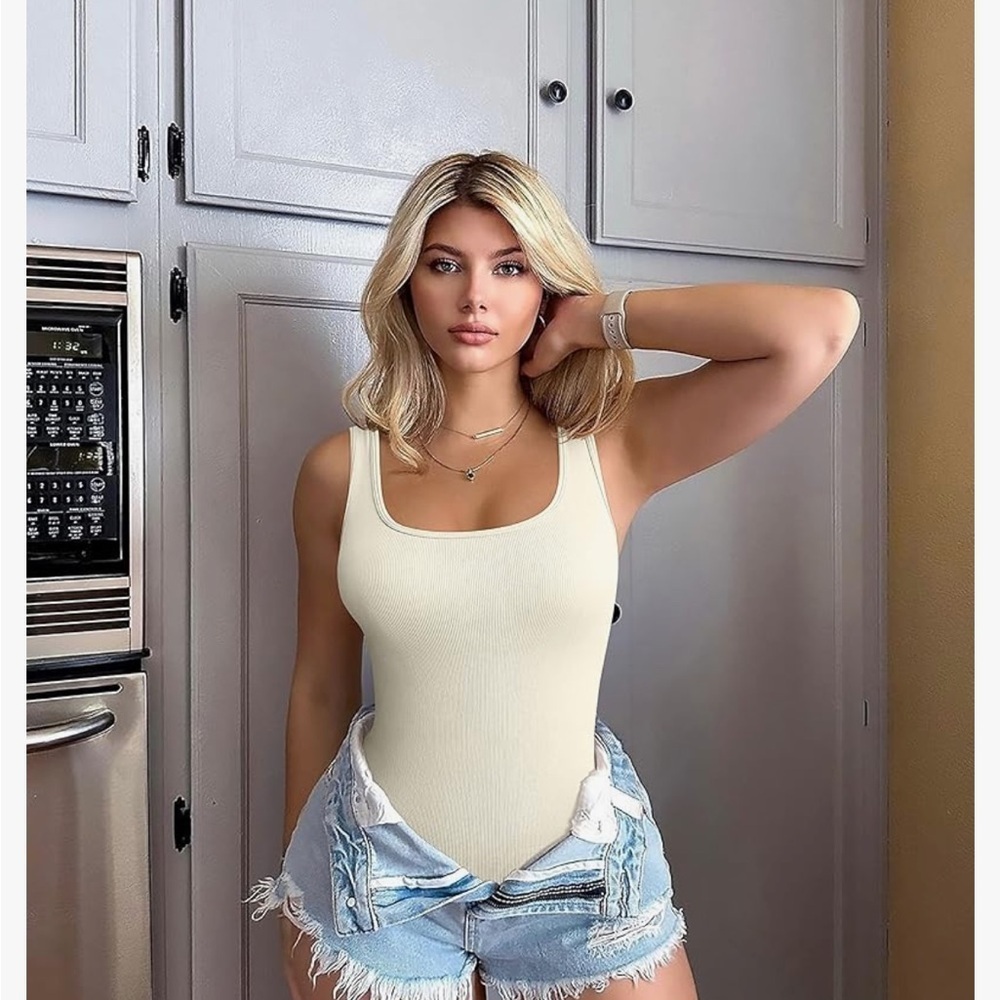 Women's 3 Piece Bodysuits Sexy Ribbed Sleeveless
Square Neck Shapewear 🆕 - Picture 3 of 5